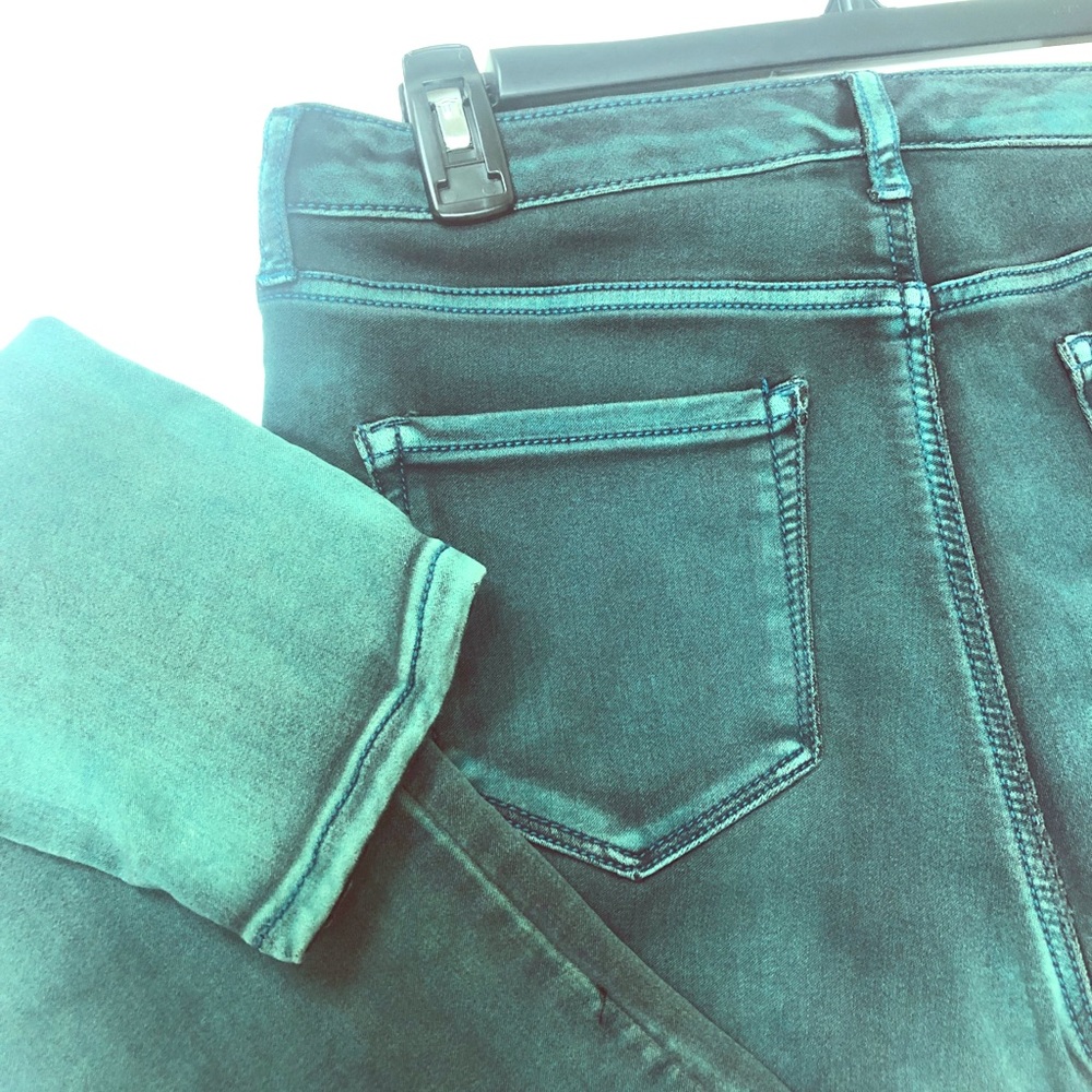 NINE WEST- Hunter Green Washed Skinny Jeans SZ 10